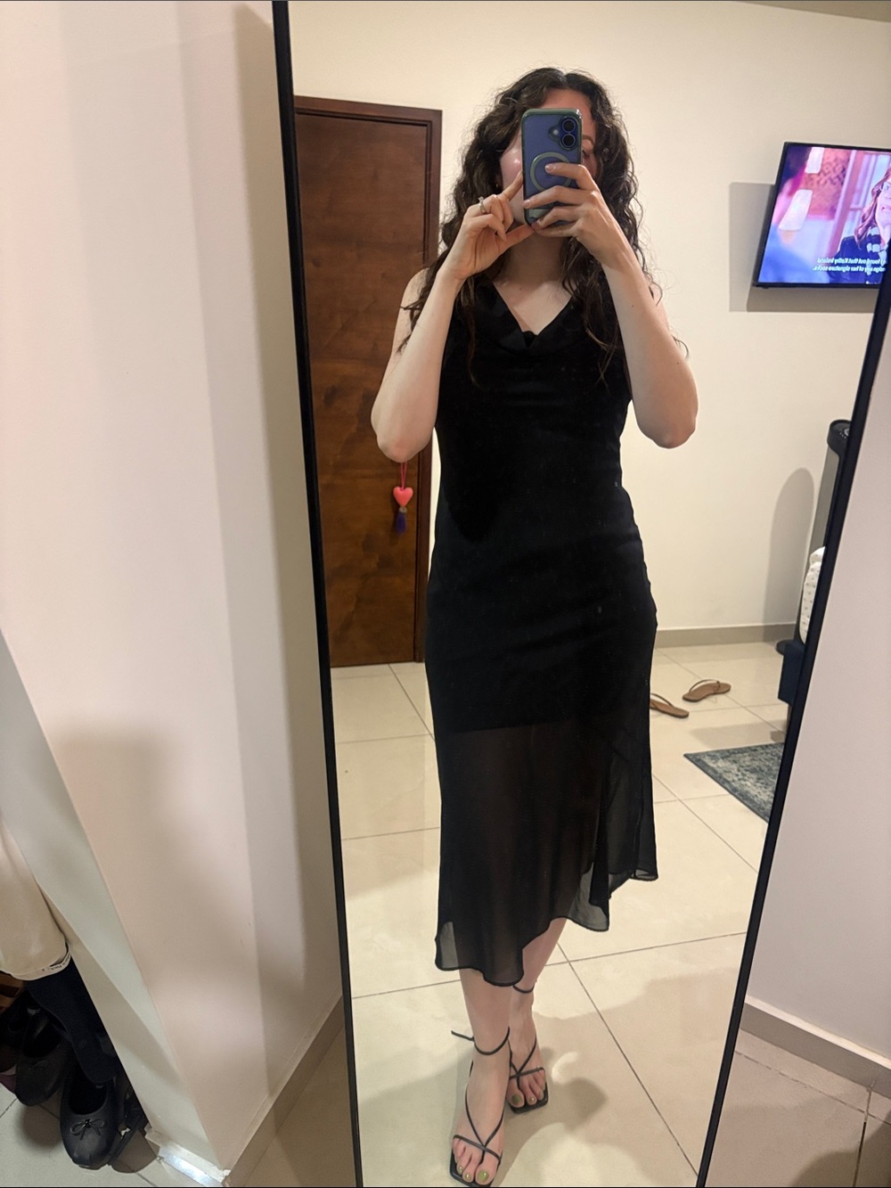 Abercrombie & Fitch Black Midi Slip Dress